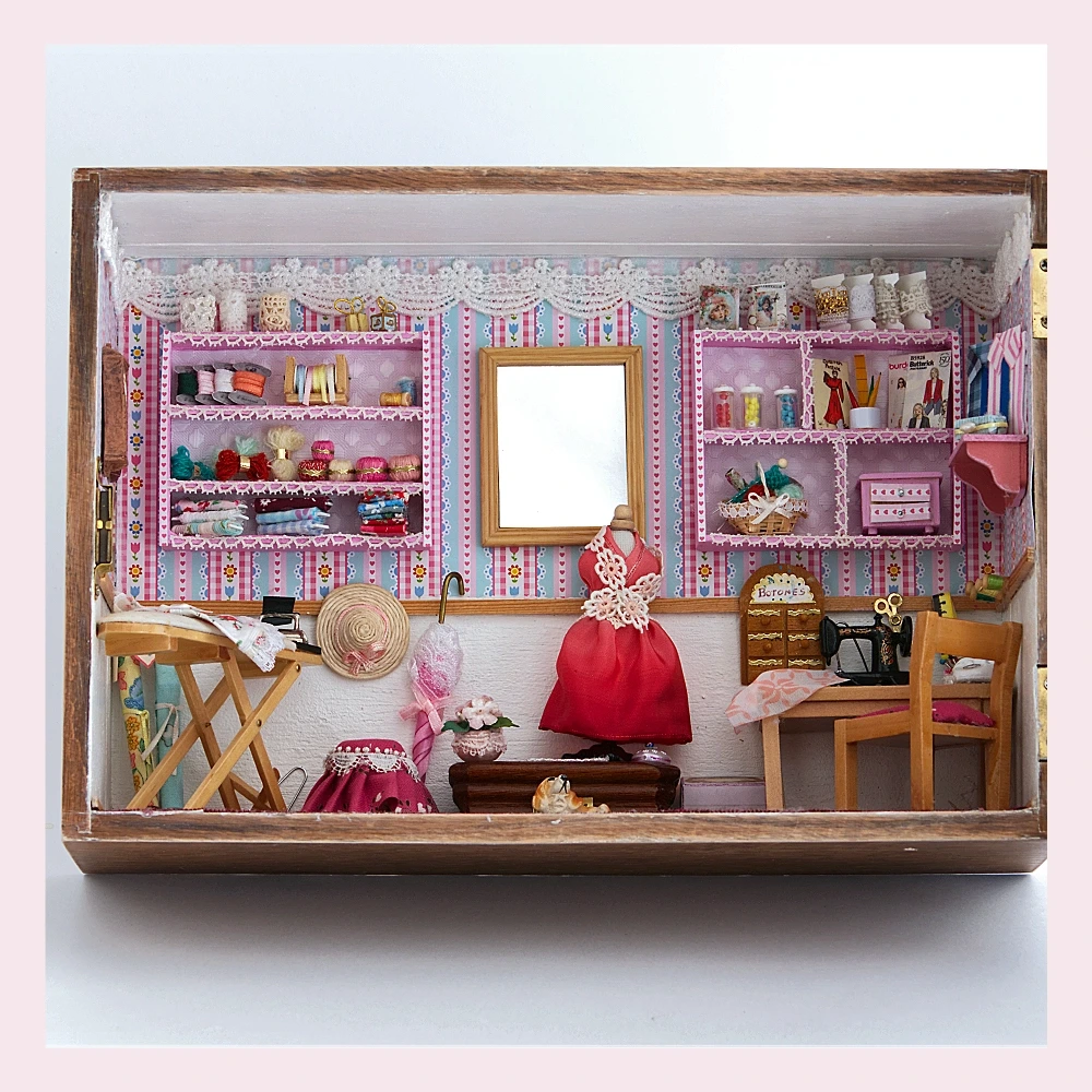 Mini Nähatelier mit Miniaturen