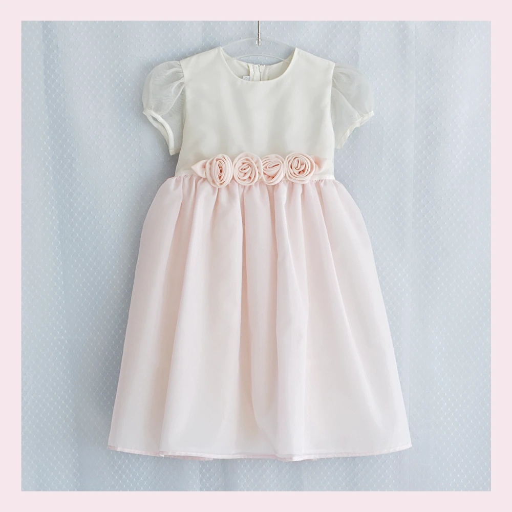 Festliches Mädchenkleid in Rosa und Weiss